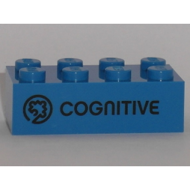 blue brick 2 x 4 with black cognitive pattern play day 2018