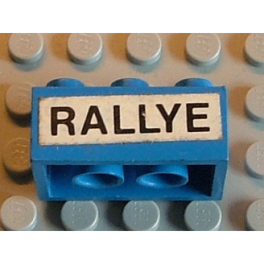 blue brick 2 x 3 with rallye pattern sticker - set 619