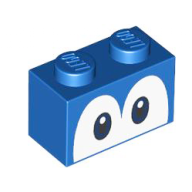 brick 1 x 2 with dark blue and black eyes on white background pattern super mario yoshi