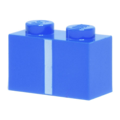 blue brick 1 x 2 with white vertical stripe pattern