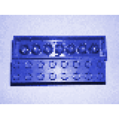blue minitalia brick 2 x 8 with bottom tubes