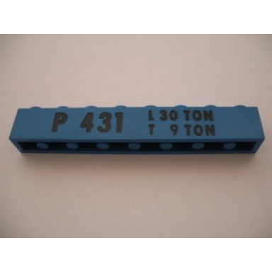 blue brick 1 x 8 with p 431 l 30 ton t 9 ton pattern