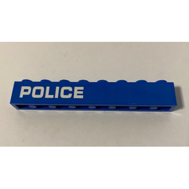 blue brick 1 x 8 with white police pattern model right side sticker - set 60172