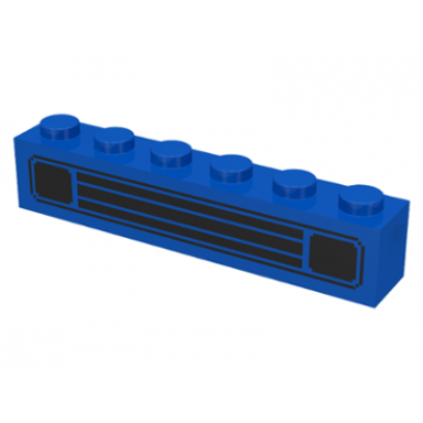brick 1 x 6 with black car grille pattern