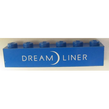 blue brick 1 x 6 with dreamliner and crescent moon pattern sticker - set 10177