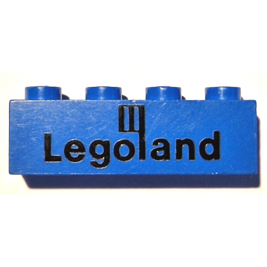 brick 1 x 4 with black legoland logo pattern