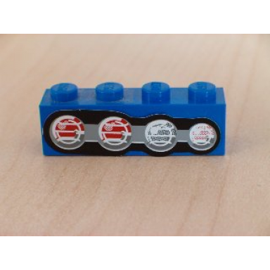 blue brick 1 x 4 with four truck taillights left pattern sticker - set 8462