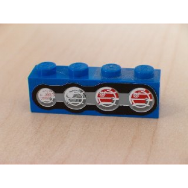 blue brick 1 x 4 with four truck taillights right pattern sticker - set 8462