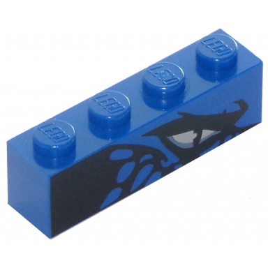 blue brick 1 x 4 with dragon eye and scales pattern model right side