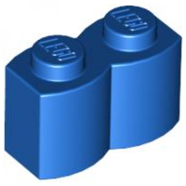 blue brick modified 1 x 2 with log profile