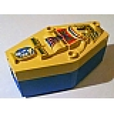 container coffin with tan mummy relief colorful pattern lid sarcophagus
