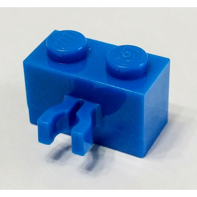 blue brick modified 1 x 2 with split u clip thick vertical grip