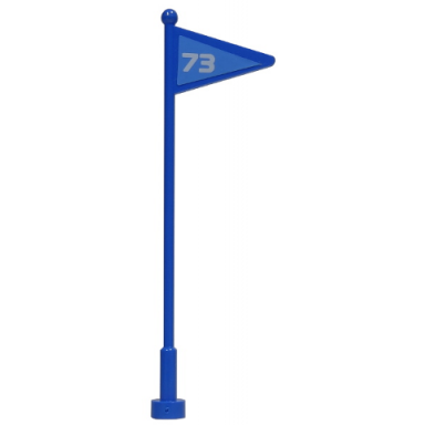 blue flag on antenna whip with 73 pattern stickers - set 6573