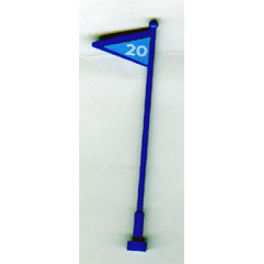 blue flag on antenna whip with 20 pattern stickers - set 6520