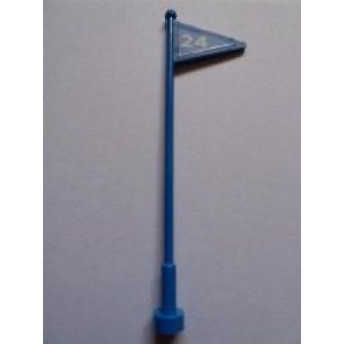 blue flag on antenna whip with 24 pattern stickers - set 6520