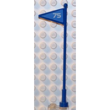 blue flag on antenna whip with 75 pattern stickers - set 6575