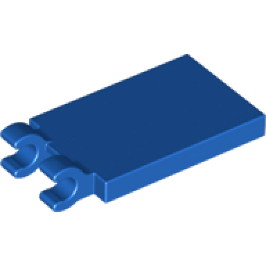 blue tile modified 2 x 3 with 2 open o clips