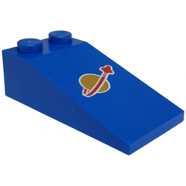 blue slope 18 4 x 2 with classic space logo pattern