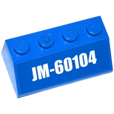 blue slope 45 2 x 4 with jm-60104 pattern sticker - set 60104