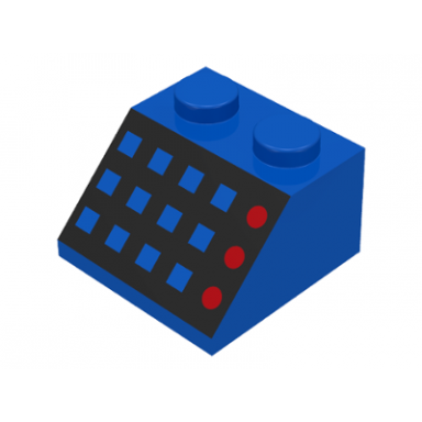 slope 45 2 x 2 with 12 buttons and 3 red lamps on black background pattern