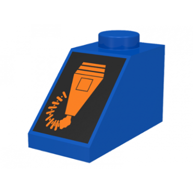 blue slope 45 2 x 1 with orange microphone on black pattern