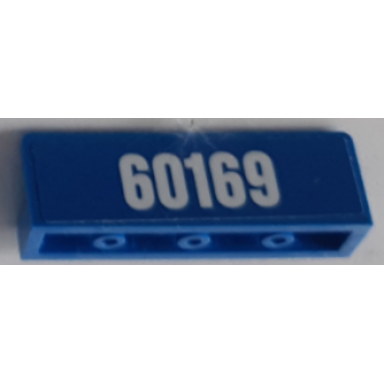 blue panel 1 x 4 x 1 with white 60169 pattern sticker - set 60169