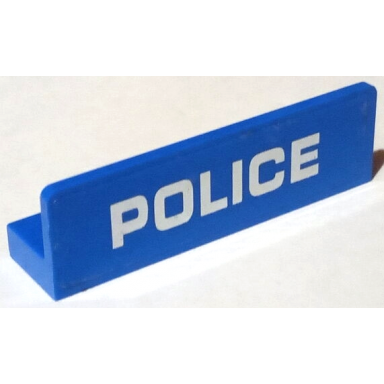 blue panel 1 x 4 x 1 with white police thin font on transparent background pattern sticker - set 60174