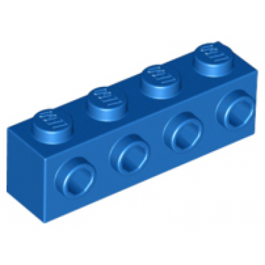 blue brick modified 1 x 4 with studs on side
