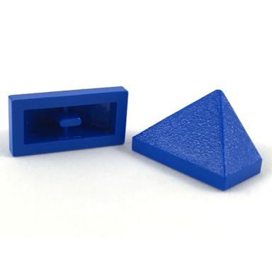 blue slope 45 2 x 1 triple with inside bar