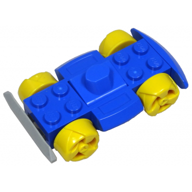 vehicle base 4 x 6 racer base with yellow wheels and light gray bumper