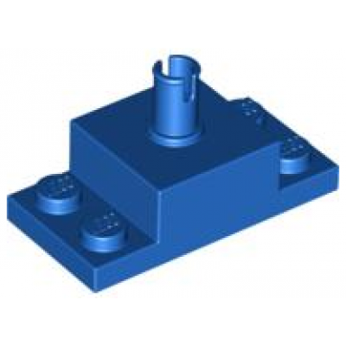 blue brick modified 2 x 4 with pin on top and side cutouts