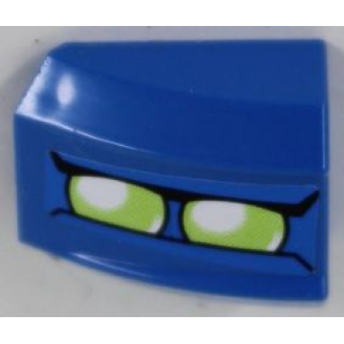 blue slope curved 2 x 2 lip with lime double headlights pattern model right side sticker - set 8118
