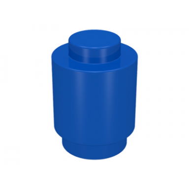 blue brick round 1 x 1 - solid stud bottom lip