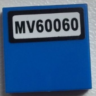 blue tile 2 x 2 with mv60060 pattern sticker - set 60060
