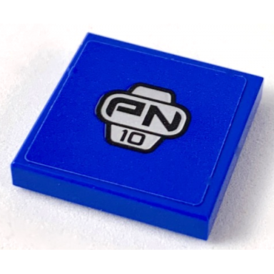 blue tile 2 x 2 with pn 10 logo pattern sticker - set 60223