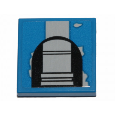 blue tile 2 x 2 with gray stripe pipe and peeling paint pattern sticker - set 75280