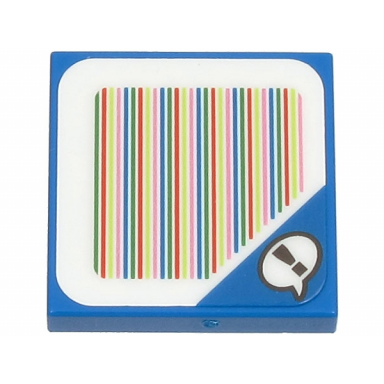 blue tile 2 x 2 with super mario scanner code blue toad speech bubble with exclamation mark pattern sticker - sets 71390 71401 71407 71423 71441
