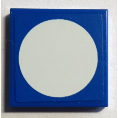 blue tile 2 x 2 with white circle on blue background pattern sticker - set 8214