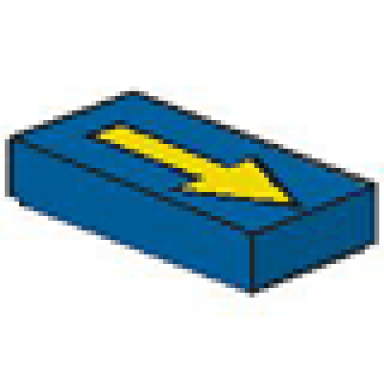 tile 1 x 2 with yellow arrow long with black outline pattern