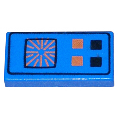 blue tile 1 x 2 with red and black buttons computer pattern