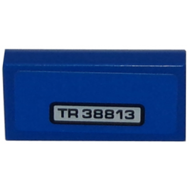 blue tile 1 x 2 with tr 38813 pattern sticker - set 8147