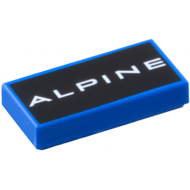 blue tile 1 x 2 with white alpine on black background pattern