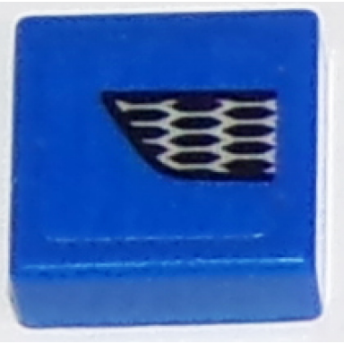 blue tile 1 x 1 with ford mustang lower grille honeycomb pattern model right side sticker - set 75871