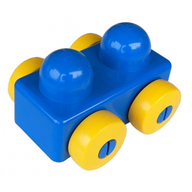 blue primo vehicle wagon without tow hitches with yellow wheels