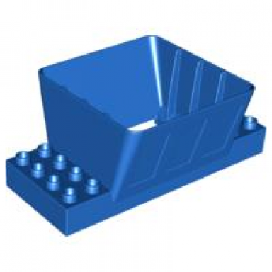 blue duplo loading chute with 2 x 4 base bricks