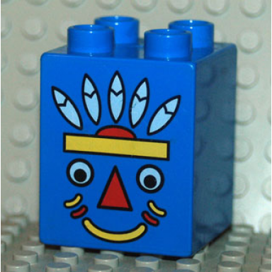 duplo brick 2 x 2 x 2 with indian totem pole pattern