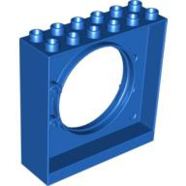blue duplo ball tube exit brick 2 x 6 x 5 with round doorway