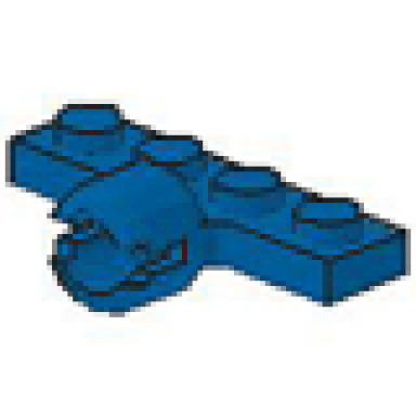 blue plate modified 1 x 4 with tow ball socket long 2 slots 8mm socket length