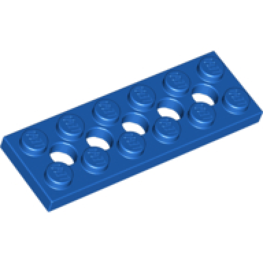 blue technic plate 2 x 6 with 5 holes