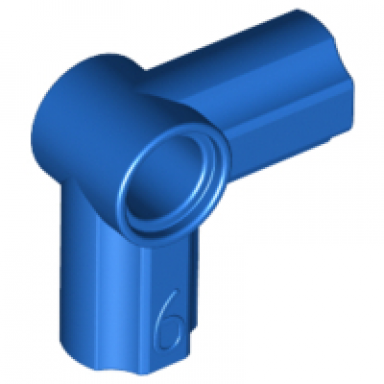 blue technic axle and pin connector angled 6 - 90 degrees